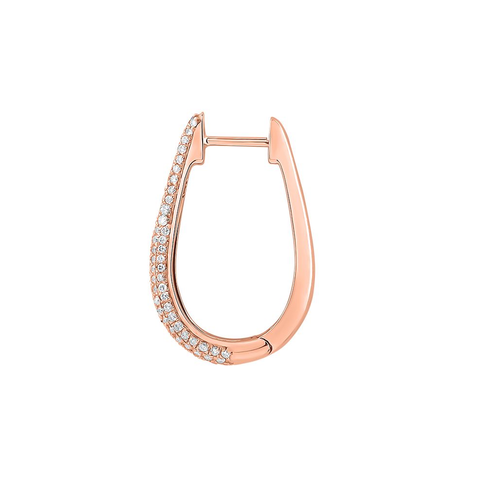 Glamorous Rose Gold Diamond Hoops Earrings-Earrings-OER24J82-D400X0B