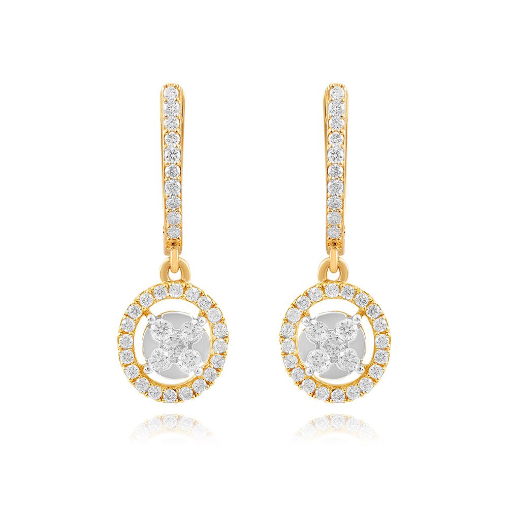 Shimmering Diamond Hoop Earrings-Earrings-OER25I02-D400R0B