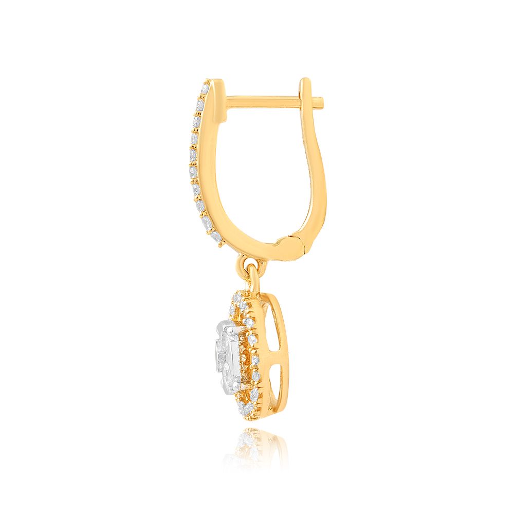 Shimmering Diamond Hoop Earrings-Earrings-OER25I02-D400R0B