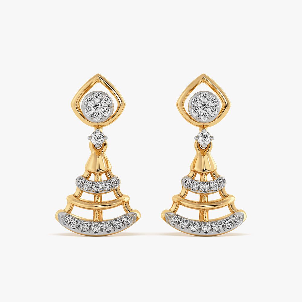 Brilliance Yellow Gold Diamond Jhumka Earrings-Earrings-OER26I39-D400RCC