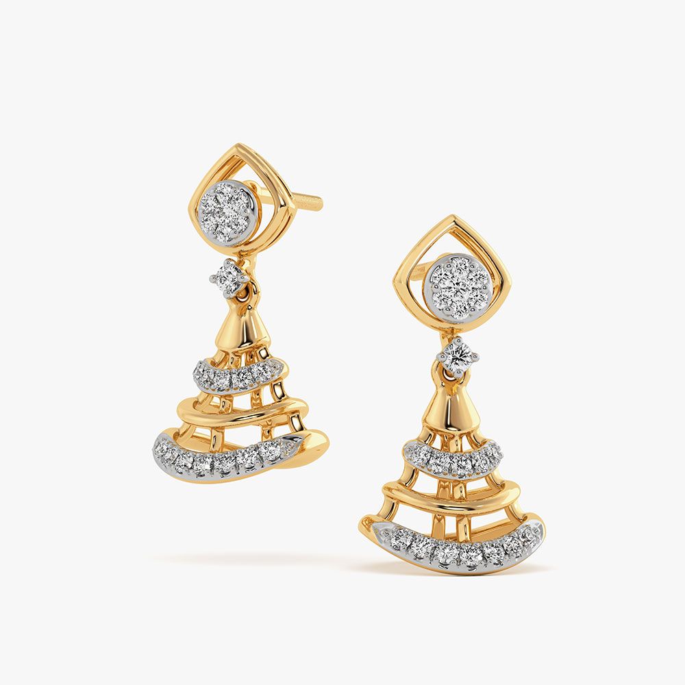 Brilliance Yellow Gold Diamond Jhumka Earrings-Earrings-OER26I39-D400RCC
