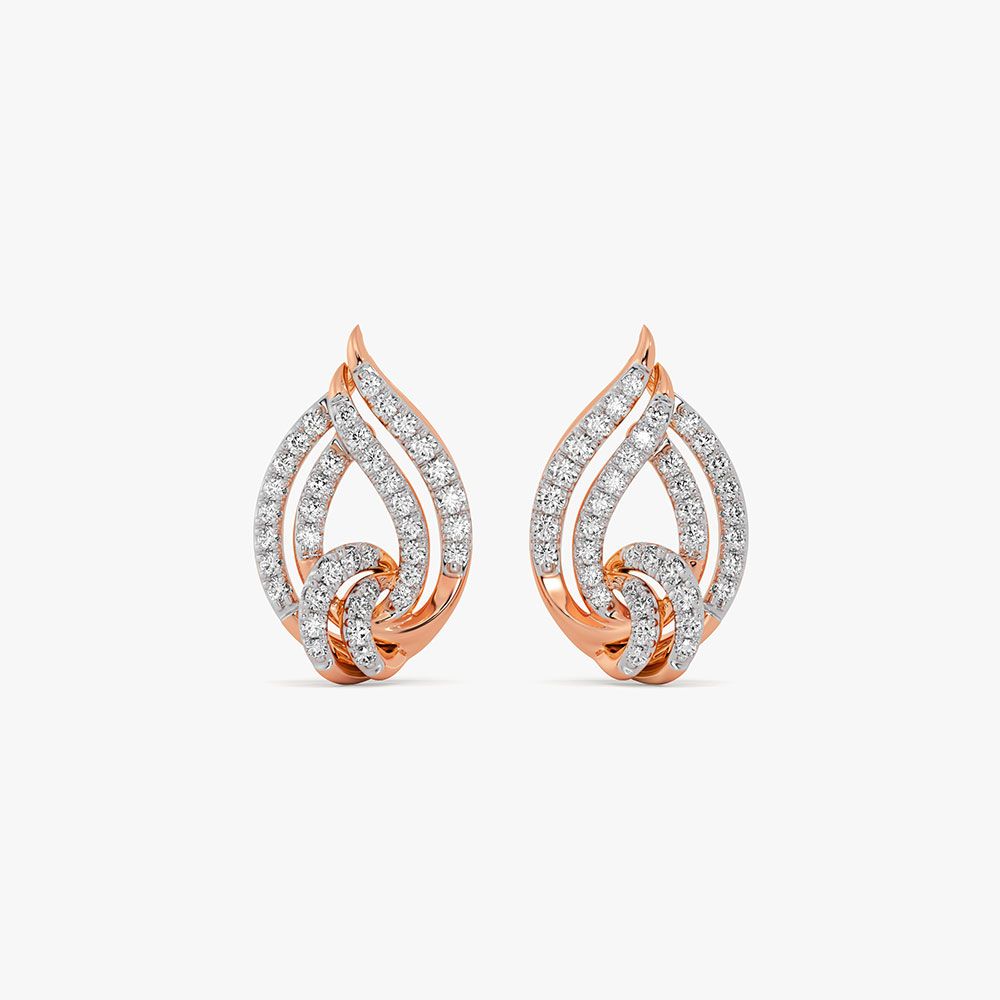 Shine Bright 14Kt Rose Gold Diamond Stud Earrings-Earrings-OER26I99-D400XCC
