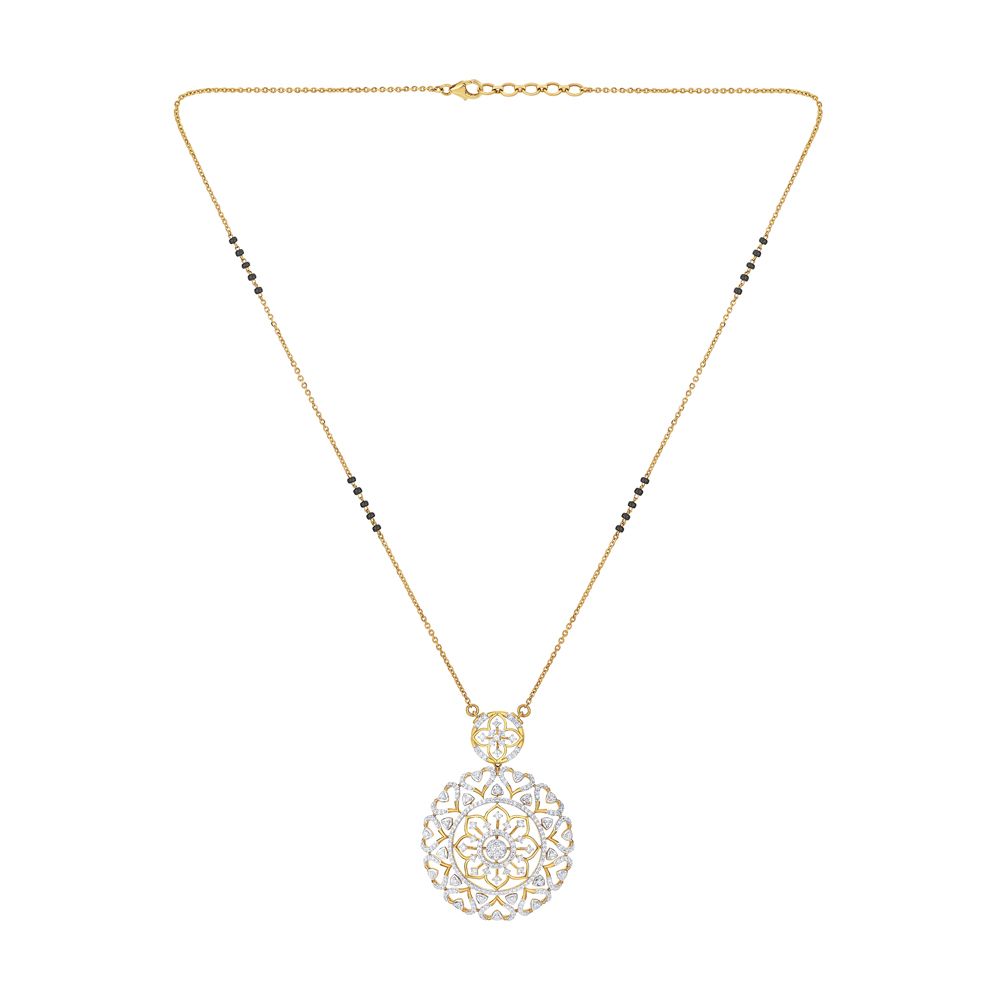 Flower Design Diamond Tanmaniya in Yellow Gold-Shop By Gender-OMG23010-D300RDB