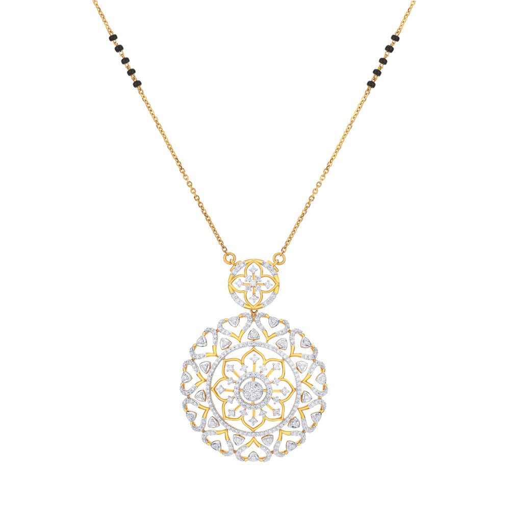 Flower Design Diamond Tanmaniya in Yellow Gold-Shop By Gender-OMG23010-D300RDB