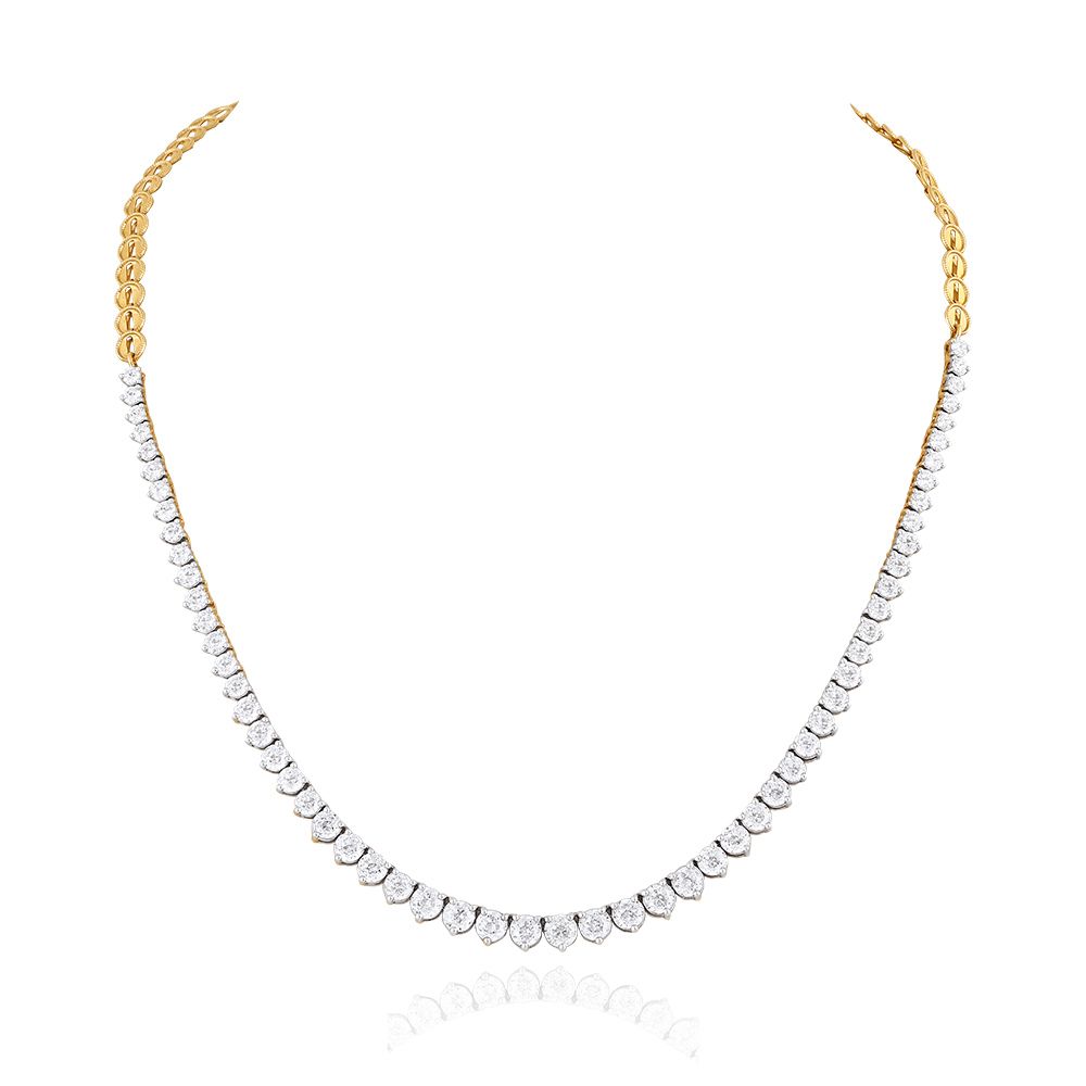 Sparkling Diamond Studded Short Necklace-All Jewellery-ONK18013-A300R1B