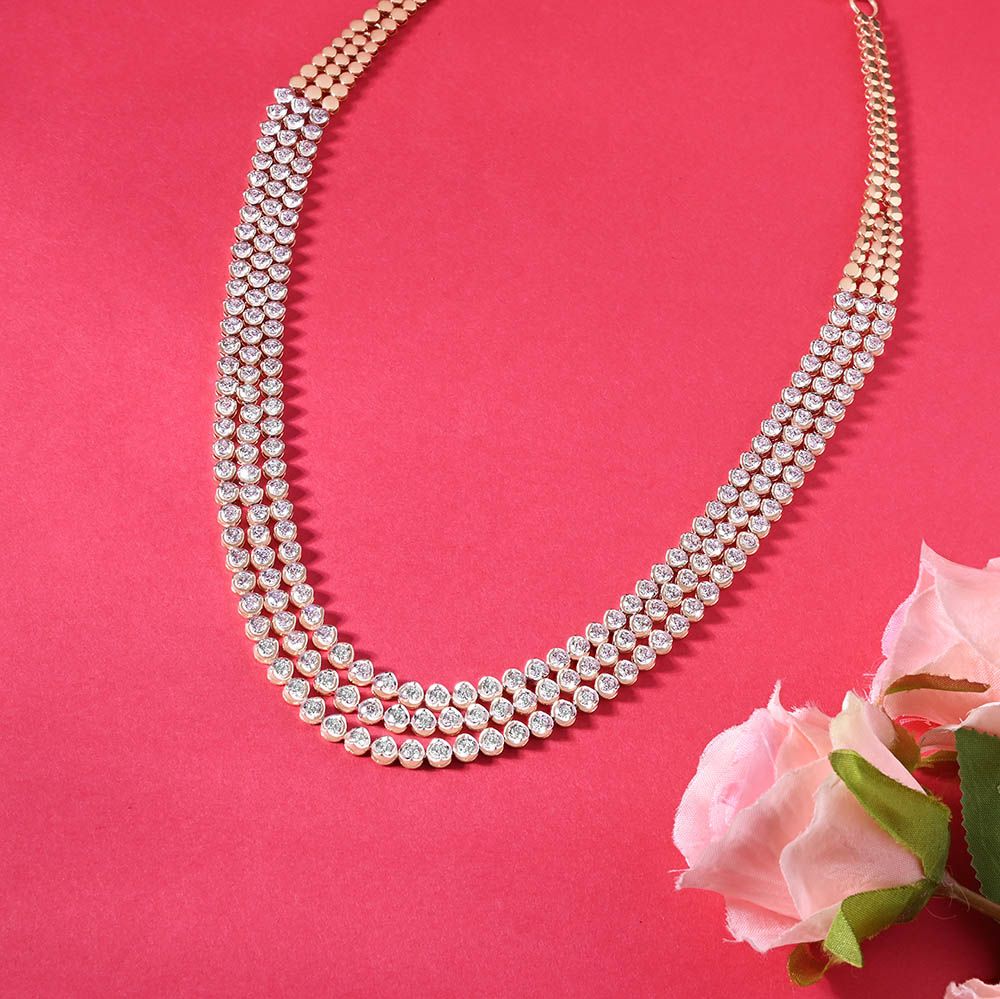 Embellished Crown Star Diamond Necklace-Necklaces-ONK20004-A400R2B