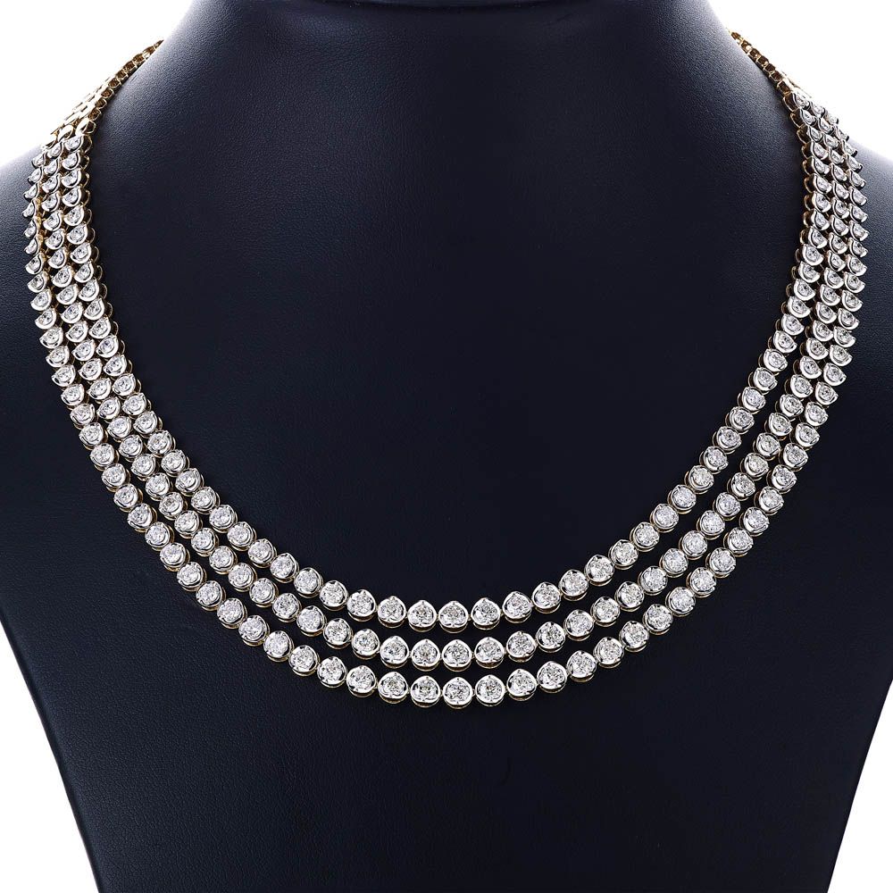 Embellished Crown Star Diamond Necklace-Necklaces-ONK20004-A400R2B