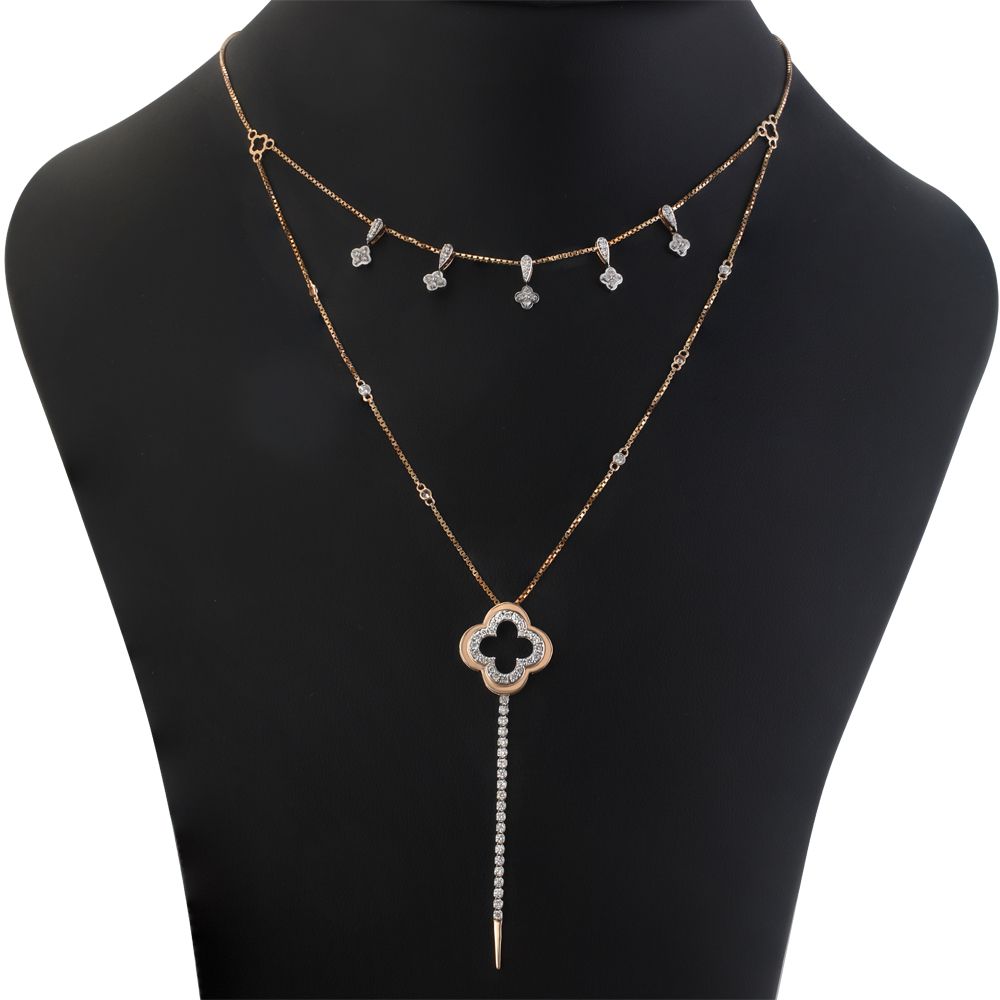 Brilliant Diamond Necklace Set-Necklaces-ONK20017-D400X1C