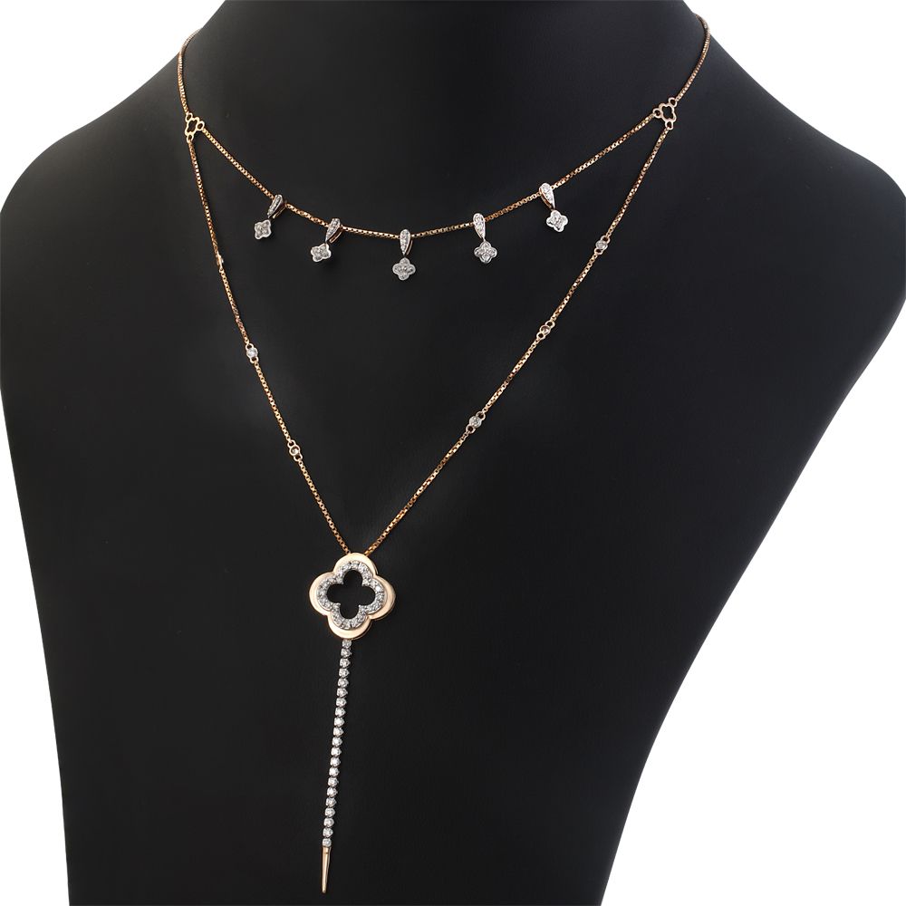 Brilliant Diamond Necklace Set-Necklaces-ONK20017-D400X1C