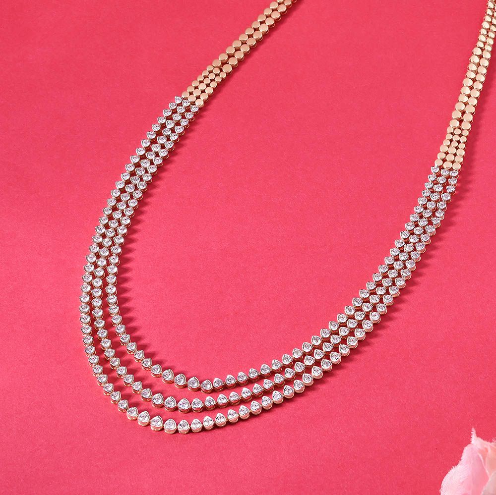 Graceful 3-strand Diamond Necklace-Diamond-ONK20022-A300R2B