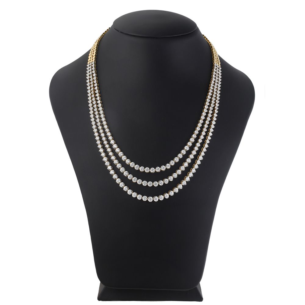 Breathtaking Yellow Gold Crown Star Necklace-Necklaces-ONK20023-A400R2B