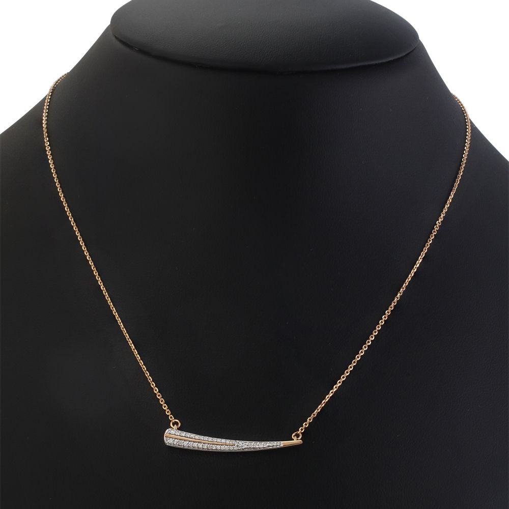 Classic Rose Gold and Diamond Necklace-Necklaces-ONK23003-D300X1B