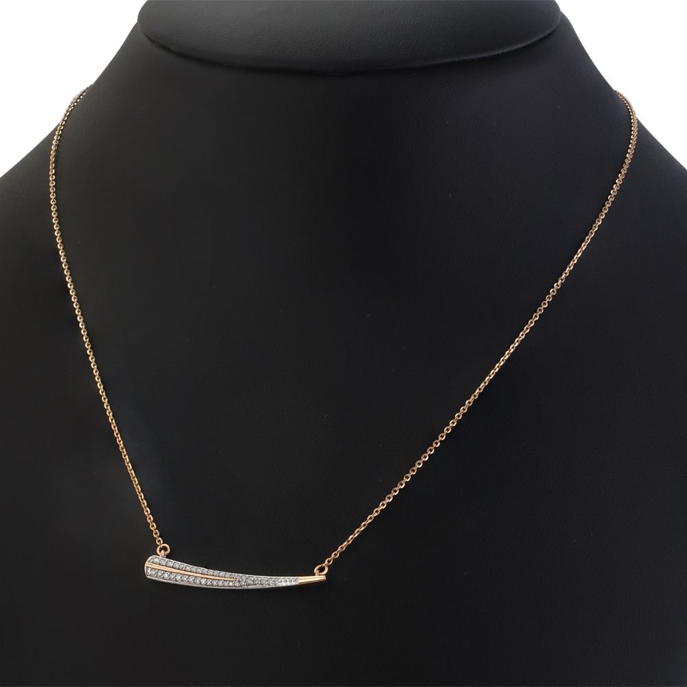 Classic Rose Gold and Diamond Necklace-Necklaces-ONK23003-D300X1B