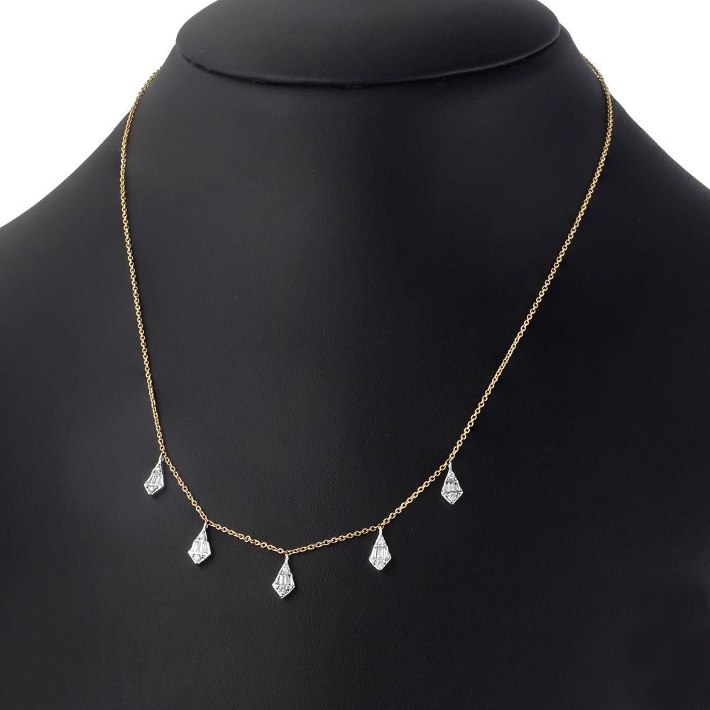 18KT Yellow and White Gold Diamond Necklace-Necklaces-ONK23005-D300T0B