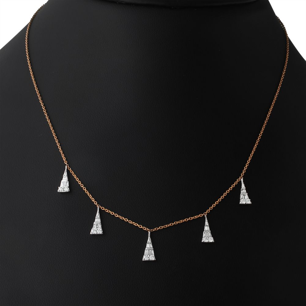 Graceful Diamond Necklace-Necklaces-ONK23006-D300O0B