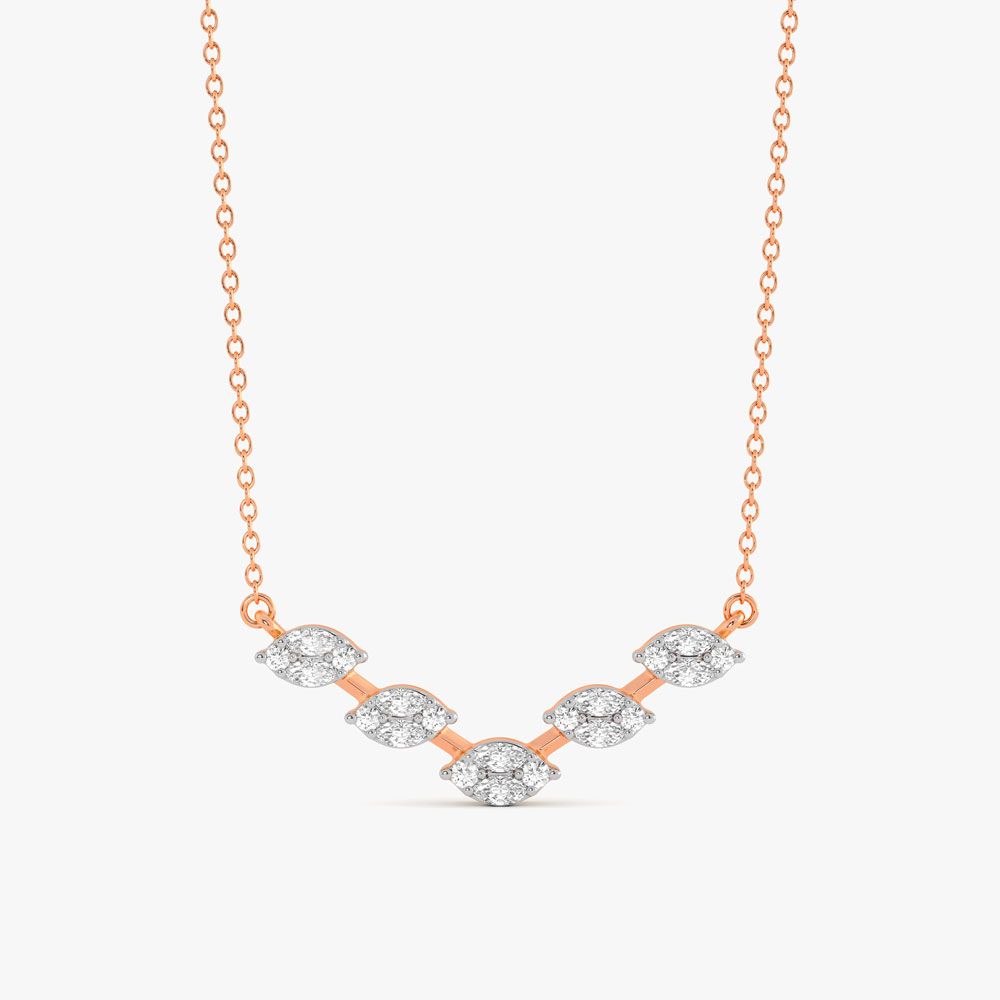 Brilliant Diamond Studded Desired Necklace-Necklaces-ONK23012-D300X1B