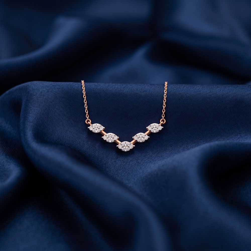 Brilliant Diamond Studded Desired Necklace-Necklaces-ONK23012-D300X1B
