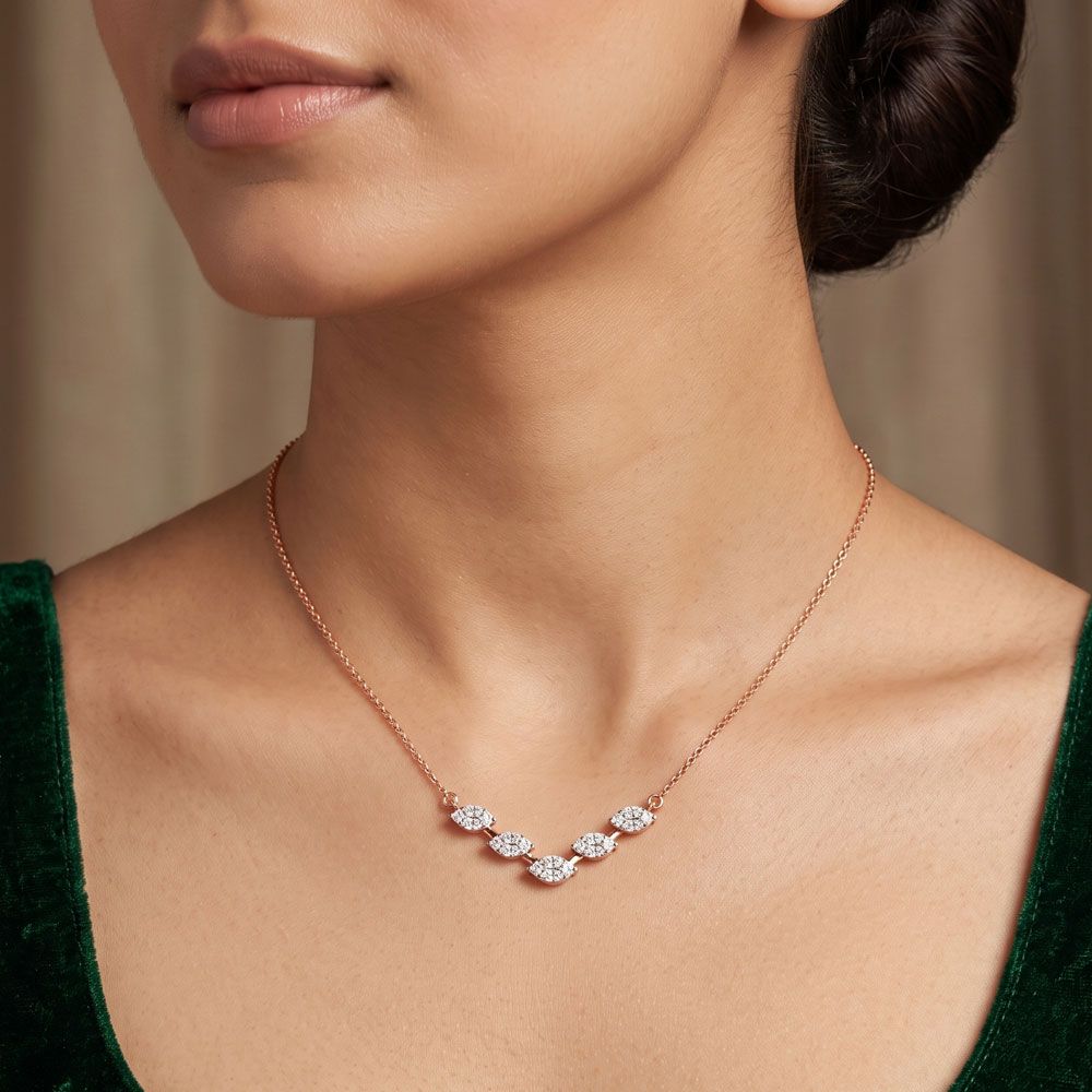 Brilliant Diamond Studded Desired Necklace-Necklaces-ONK23012-D300X1B