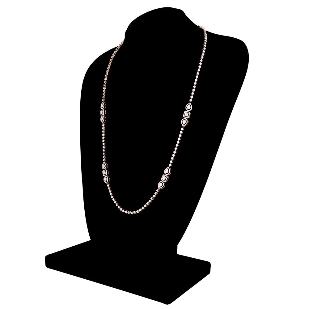 Minimalist Rose Gold and Diamond Crown Star Chain-Necklaces-ONK23C04-M300X2B