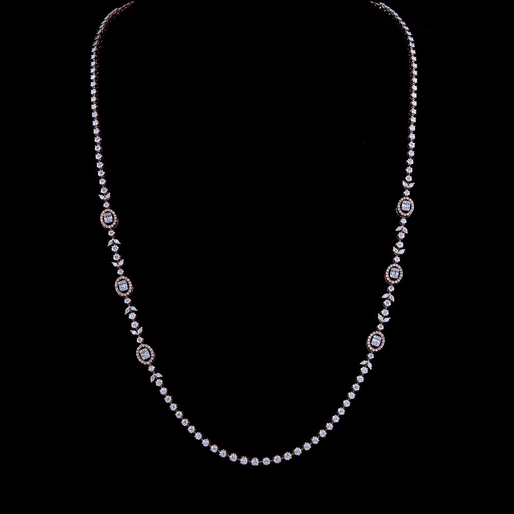 Subtle 18Kt Rose Gold Crown Star Necklace-Necklaces-ONK23C05-M300X2B