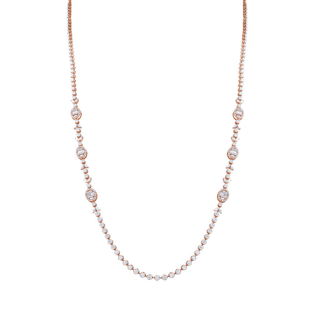 Subtle 18Kt Rose Gold Crown Star Necklace-Necklaces-ONK23C05-M300X2B