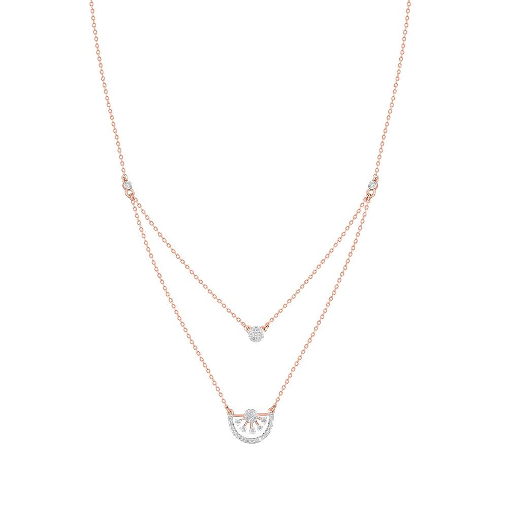 Multi Layered Sparkling Diamond Lariat Necklace-Necklaces-ONK24C05-D900XEC
