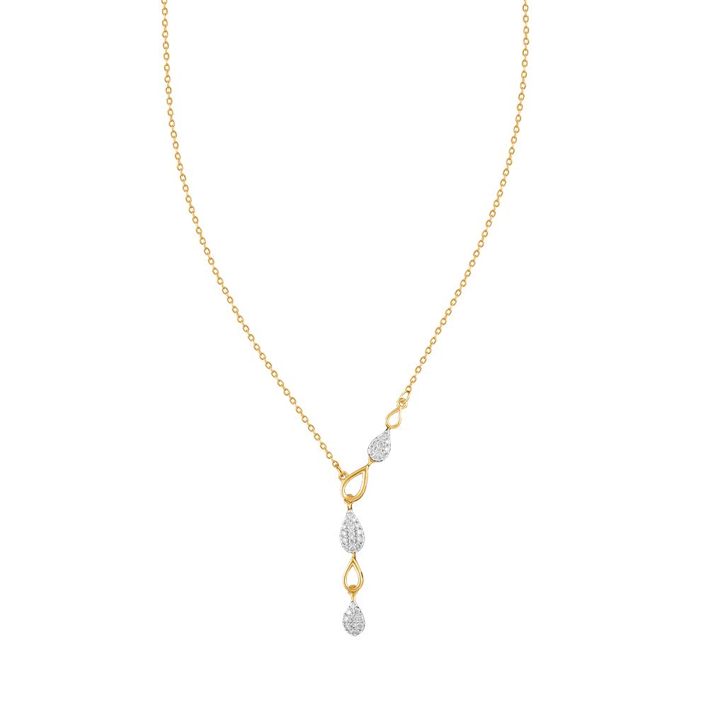 Drop Design Diamond Lariat Necklace-Necklaces-ONK24C07-D900REC