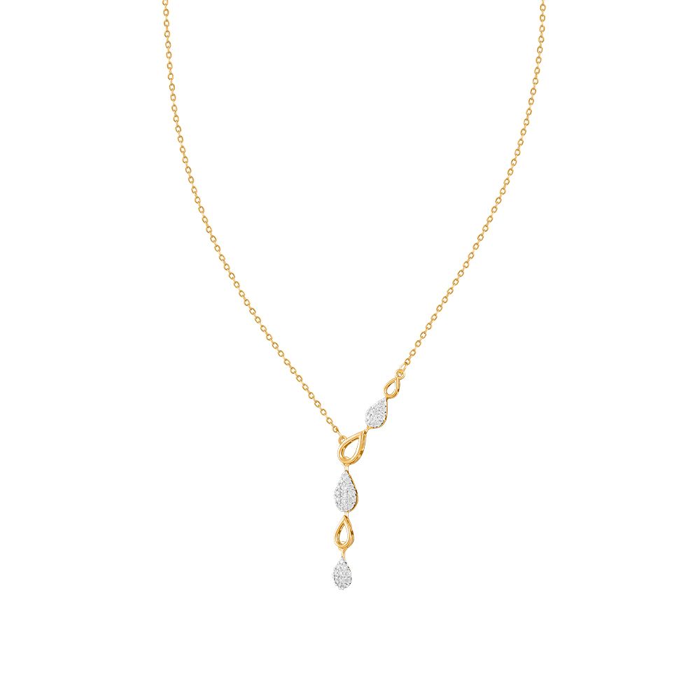 Drop Design Diamond Lariat Necklace-Necklaces-ONK24C07-D900REC