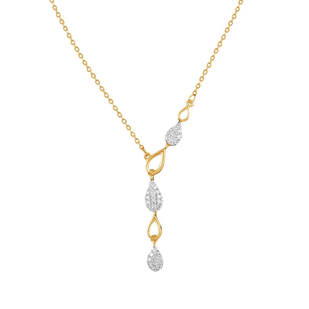 Drop Design Diamond Lariat Necklace-Necklaces-ONK24C07-D900REC