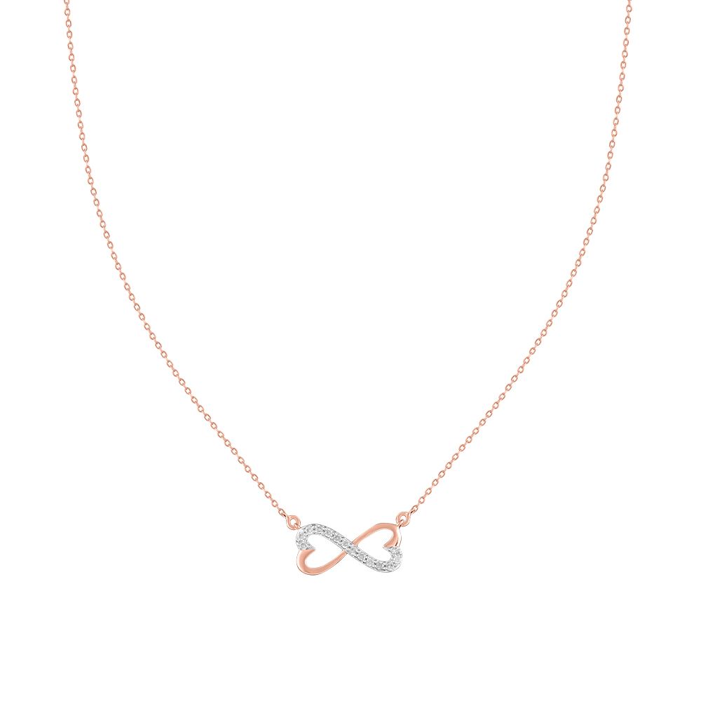 Buy Infinity Design Diamond and Rose Gold Chain Necklace ONK24C09