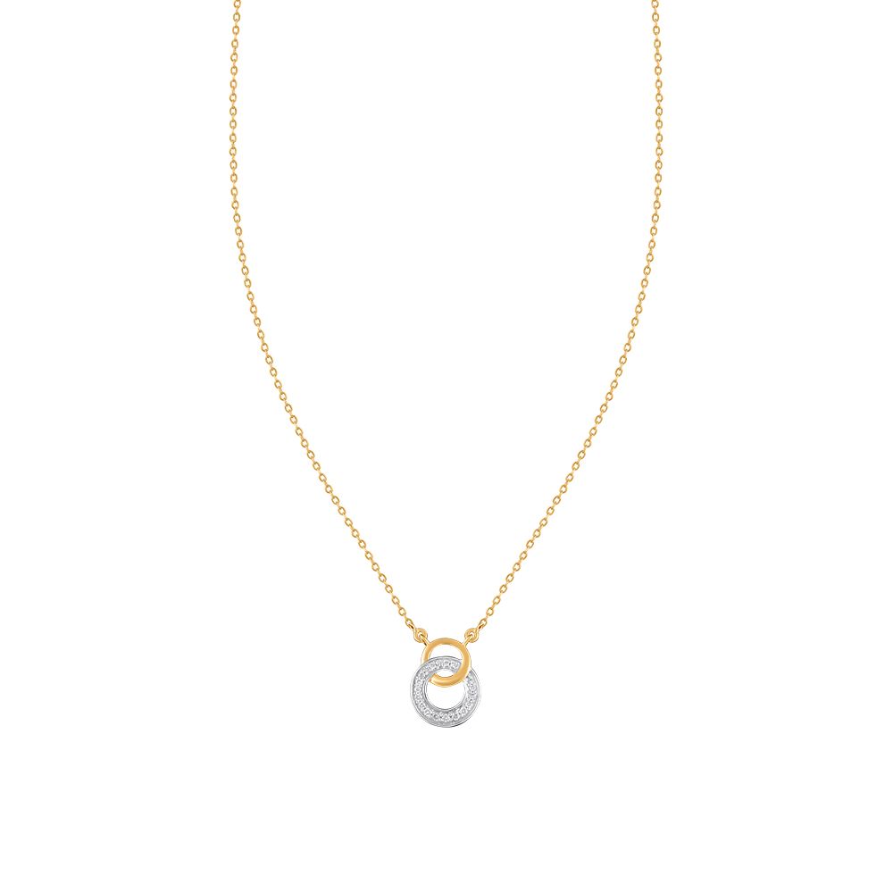 Interloping Diamond Studded Chain Necklace -Necklaces-ONK24C10-D900R1C