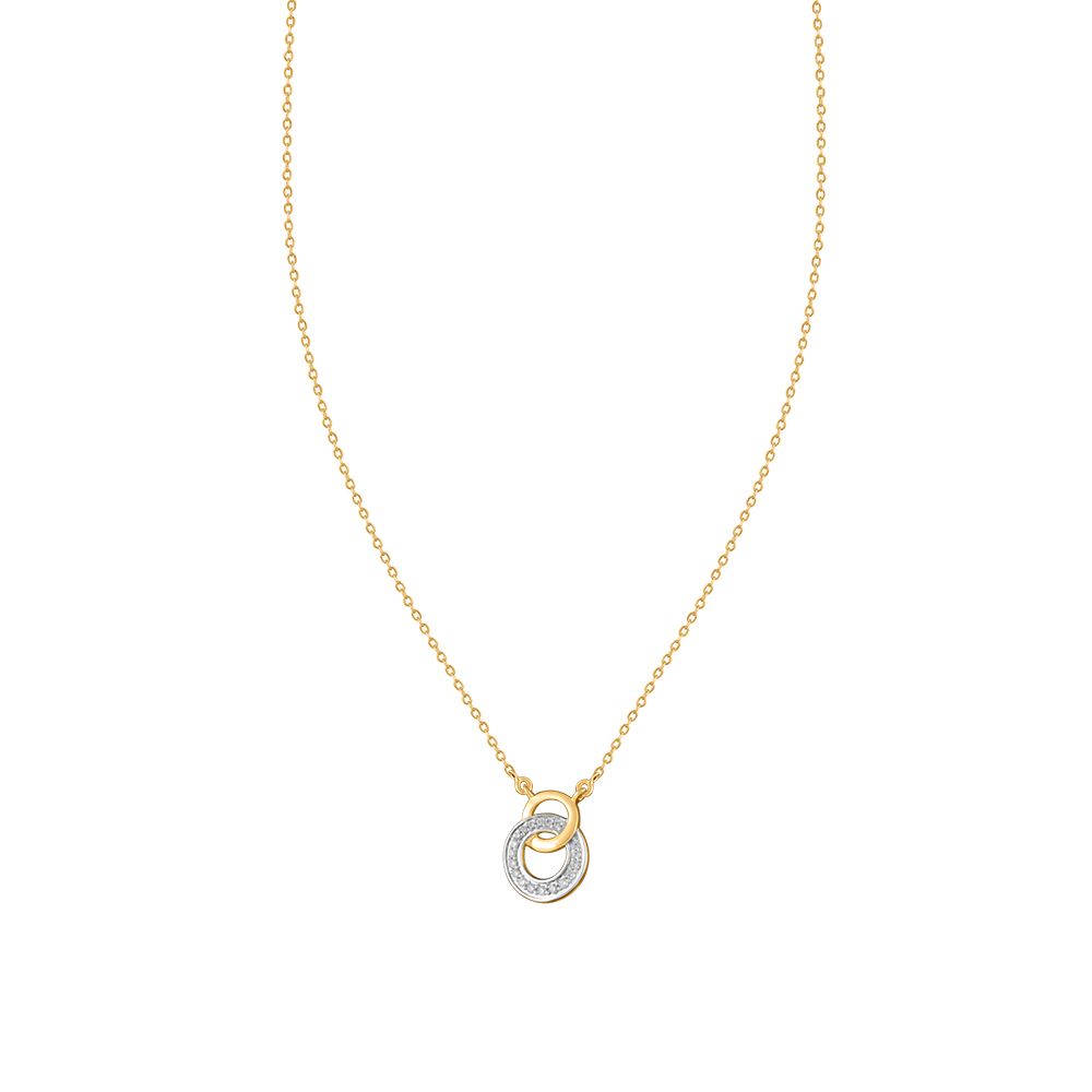 Interloping Diamond Studded Chain Necklace -Necklaces-ONK24C10-D900R1C