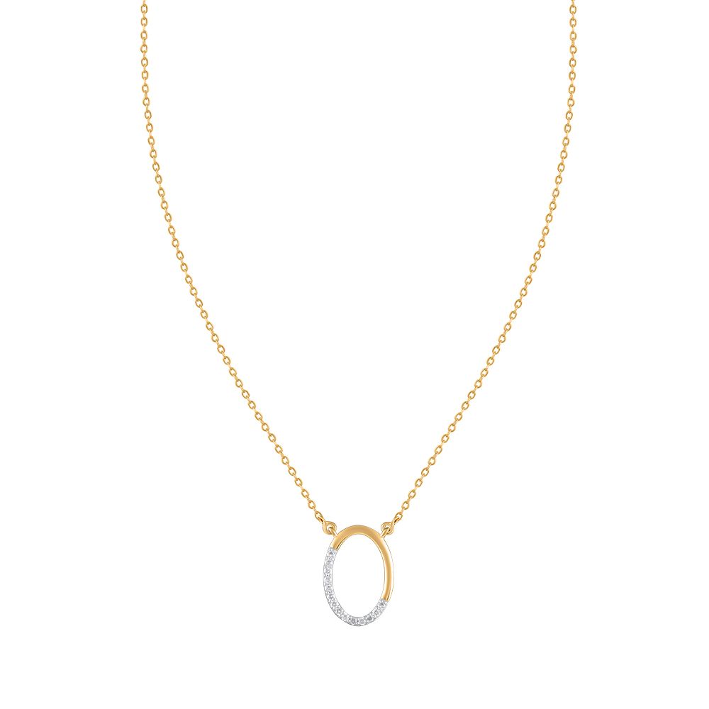 Simple Diamond and Yellow Gold Chain Necklace -Necklaces-ONK24C11-D900R1C