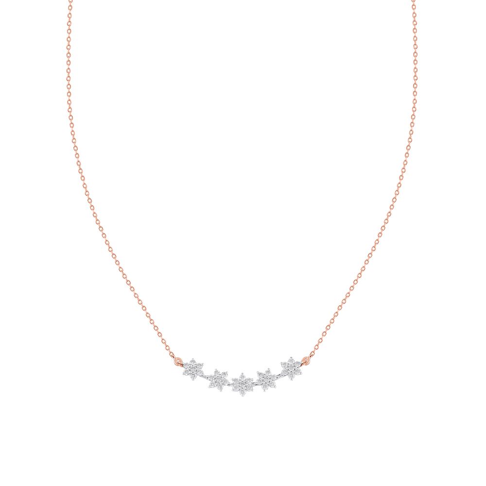 Five Stars Diamond Delicate Necklace-Necklaces-ONK24C13-D900X1C