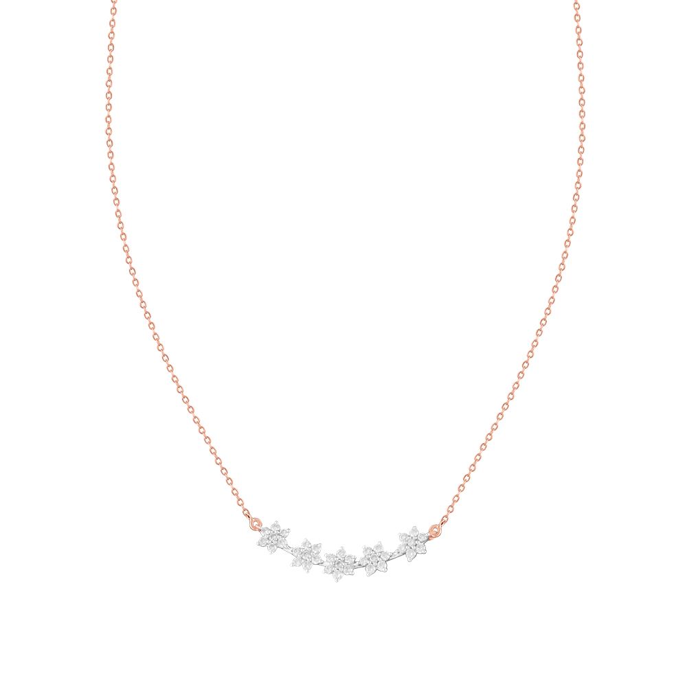 Five Stars Diamond Delicate Necklace-Necklaces-ONK24C13-D900X1C