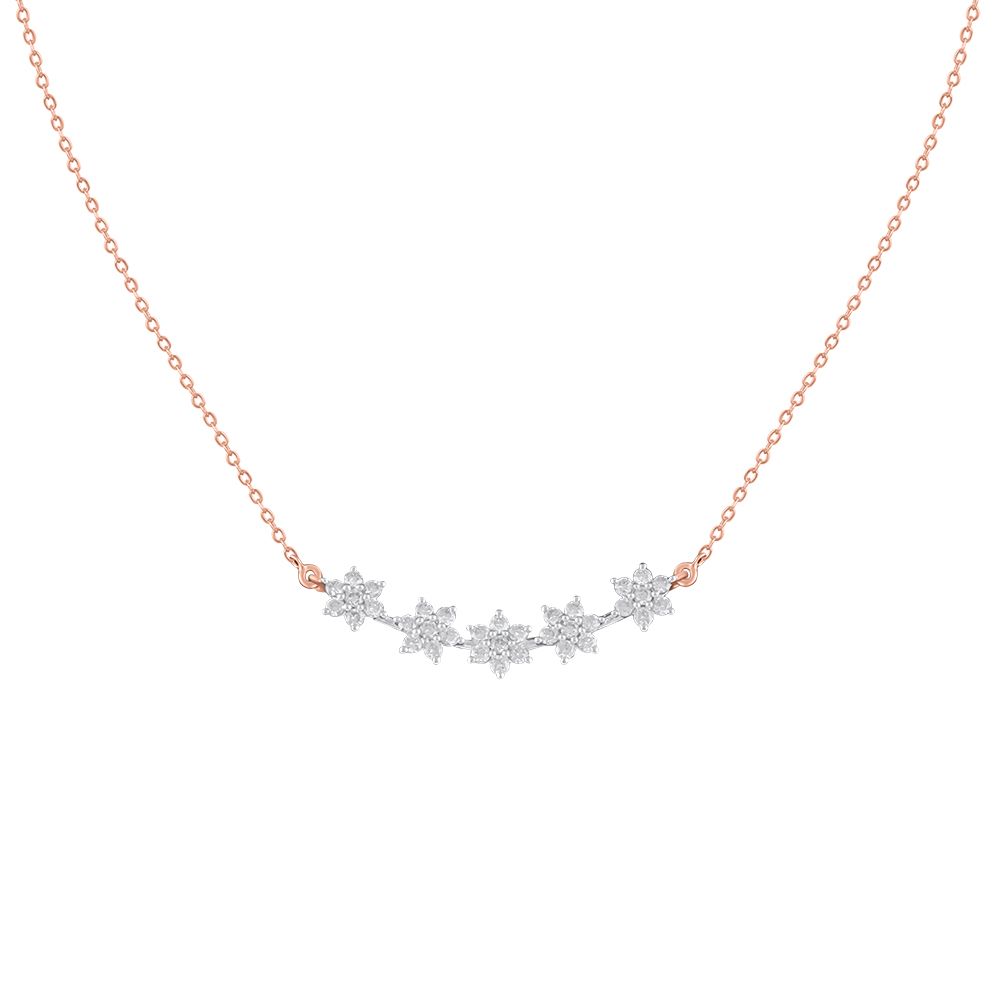 Five Stars Diamond Delicate Necklace-Necklaces-ONK24C13-D900X1C