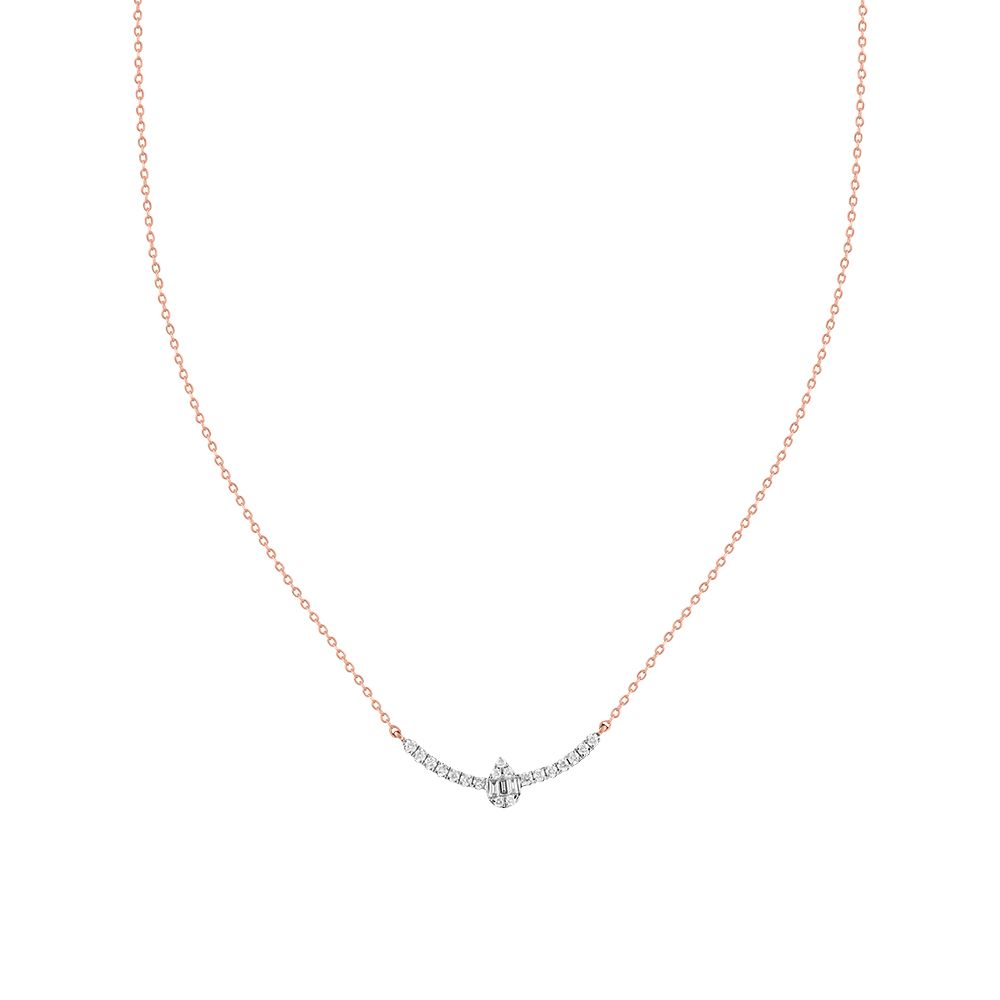 Lyrical Diamond Studded Chain Necklace-Necklaces-ONK24C16-D300X1B