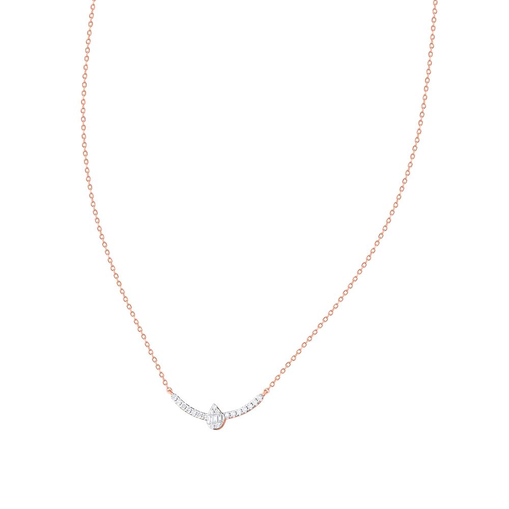 Lyrical Diamond Studded Chain Necklace-Necklaces-ONK24C16-D300X1B