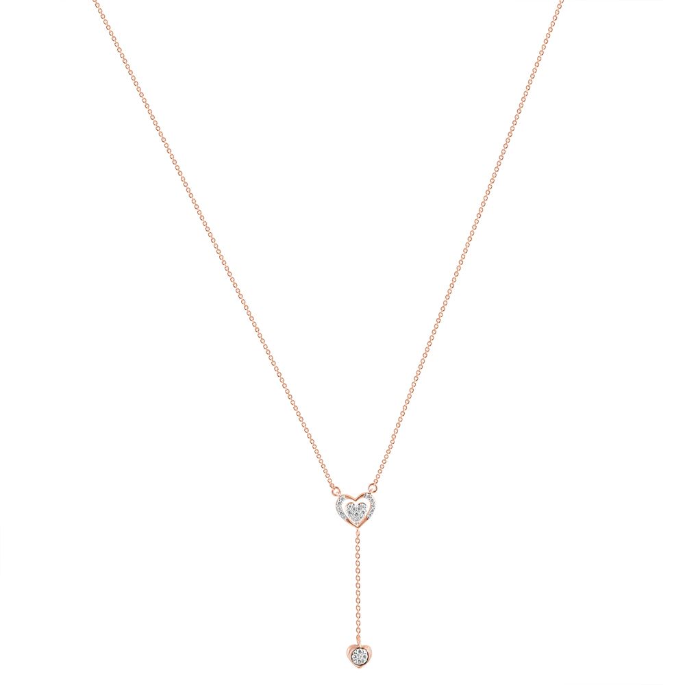 Heart Shaped Diamond Lariat Necklace-Necklaces-ONK24C19-D900X1C
