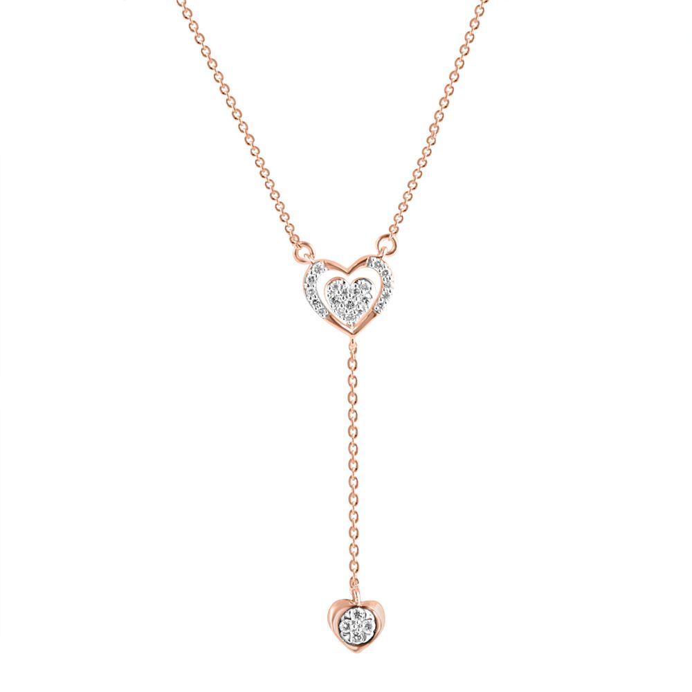 Heart Shaped Diamond Lariat Necklace-Necklaces-ONK24C19-D900X1C