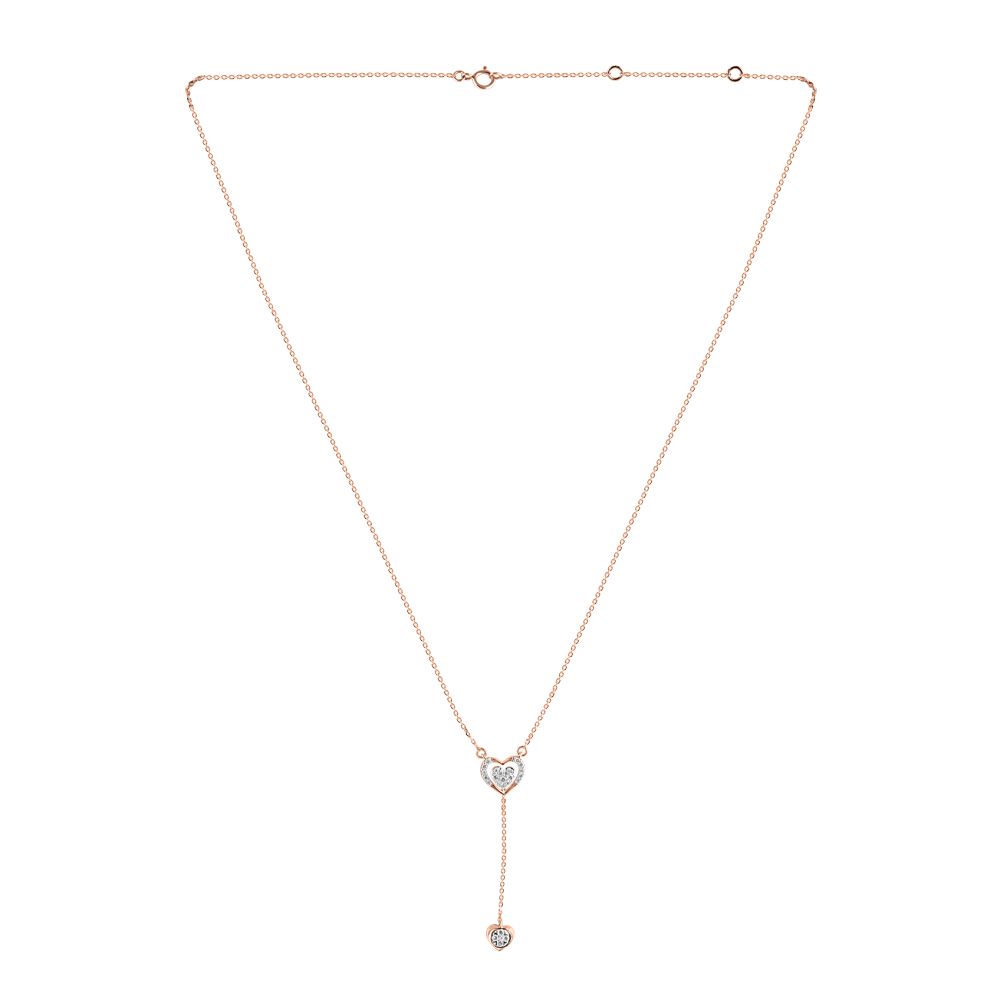 Heart Shaped Diamond Lariat Necklace-Necklaces-ONK24C19-D900X1C
