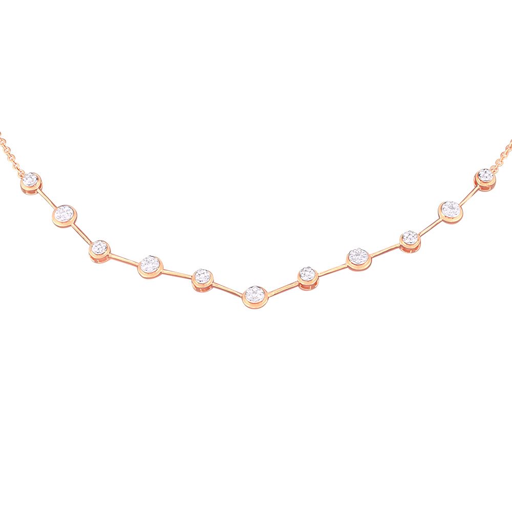 Cluster Design Diamond Necklace-Necklaces-ONK24C27-D900X1C