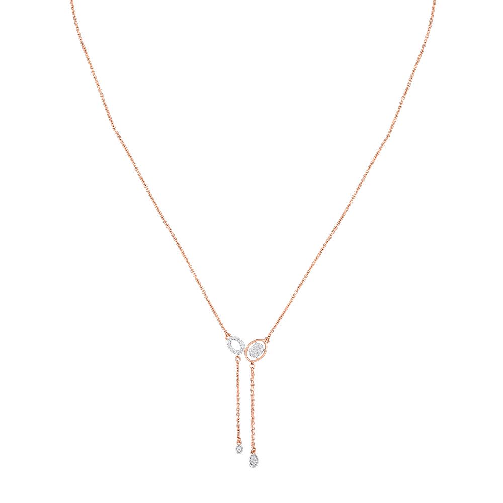 Minimalist Paperclip Design Diamond Necklace-Necklaces-ONK24C35-DD00X1C