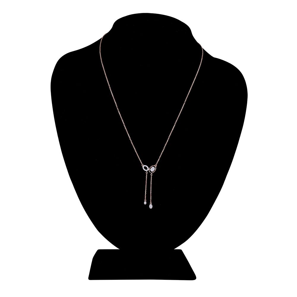 Minimalist Paperclip Design Diamond Necklace-Necklaces-ONK24C35-DD00X1C