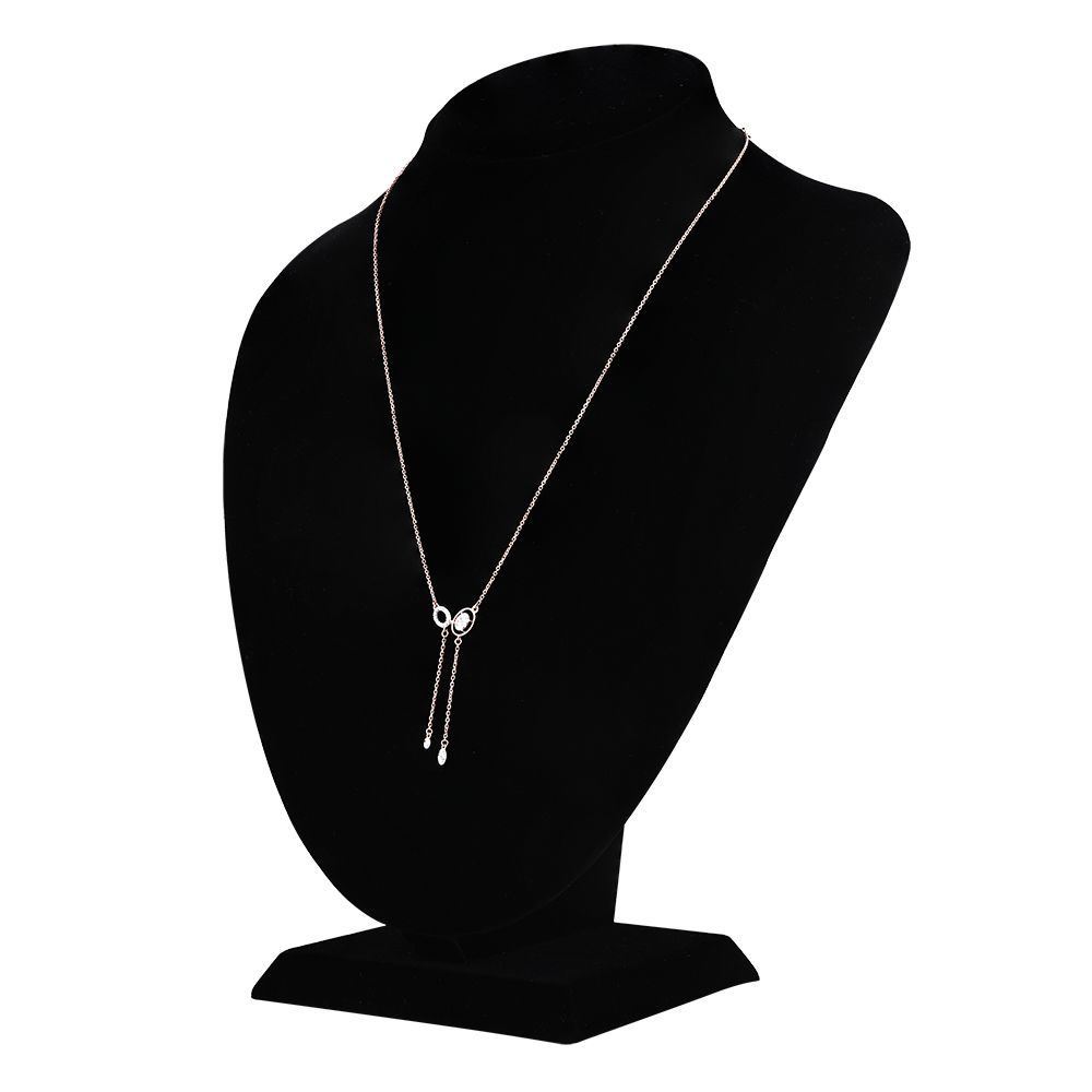 Minimalist Paperclip Design Diamond Necklace-Necklaces-ONK24C35-DD00X1C