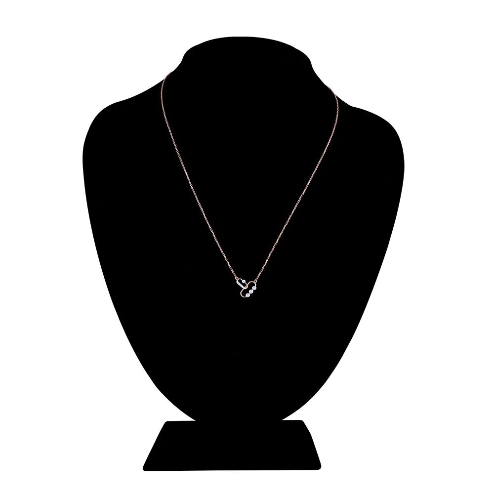 Gleaming Rose Gold and Diamond Necklace-Necklaces-ONK24C37-DD00X1C