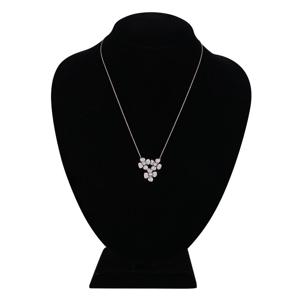 Fine Flower Diamond Necklace-Necklaces-ONK24C41-D400X1B