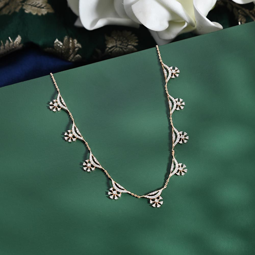 Dainty Charm Diamond Necklace-Necklaces-ONK25C24-D400X1B