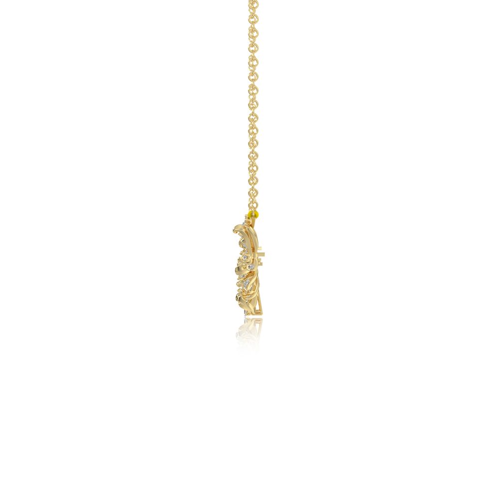Blooming Floral 14Kt Yellow Gold Necklace-Necklaces-ONK26C40-D400R1C