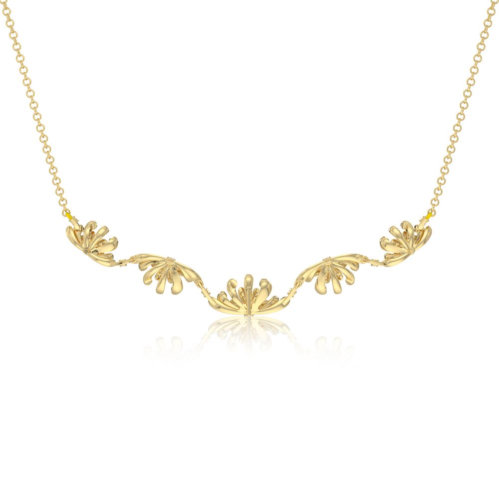 Blooming Floral 14Kt Yellow Gold Necklace-Necklaces-ONK26C40-D400R1C